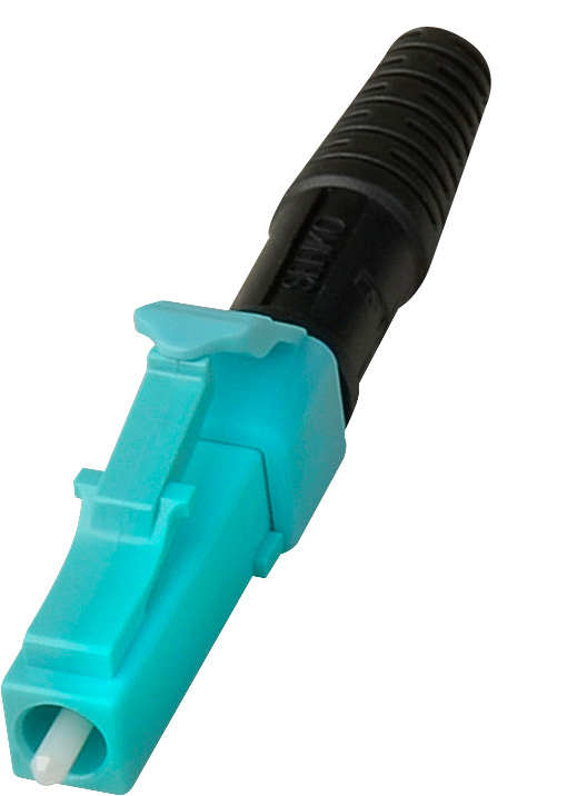 932-251-5D3 127um Aqua OM3 Multi Mode Duplex LC Fiber Connector 3mm Black Boot