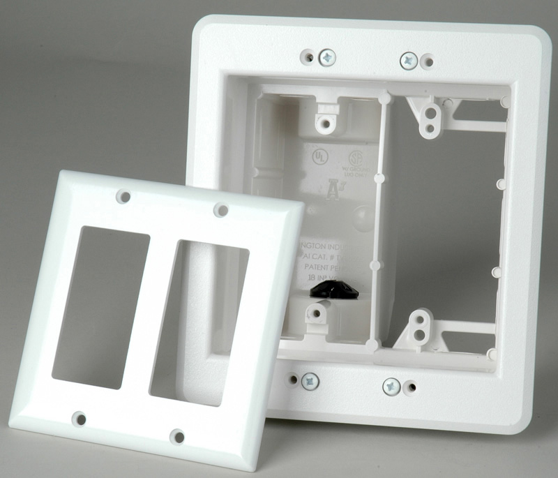 TVBU505 Recessed Two-Gang TV Box, White