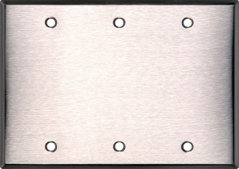 WP3-PLAS-WHITE Blank Triple Gang White Nylon Wall Plate
