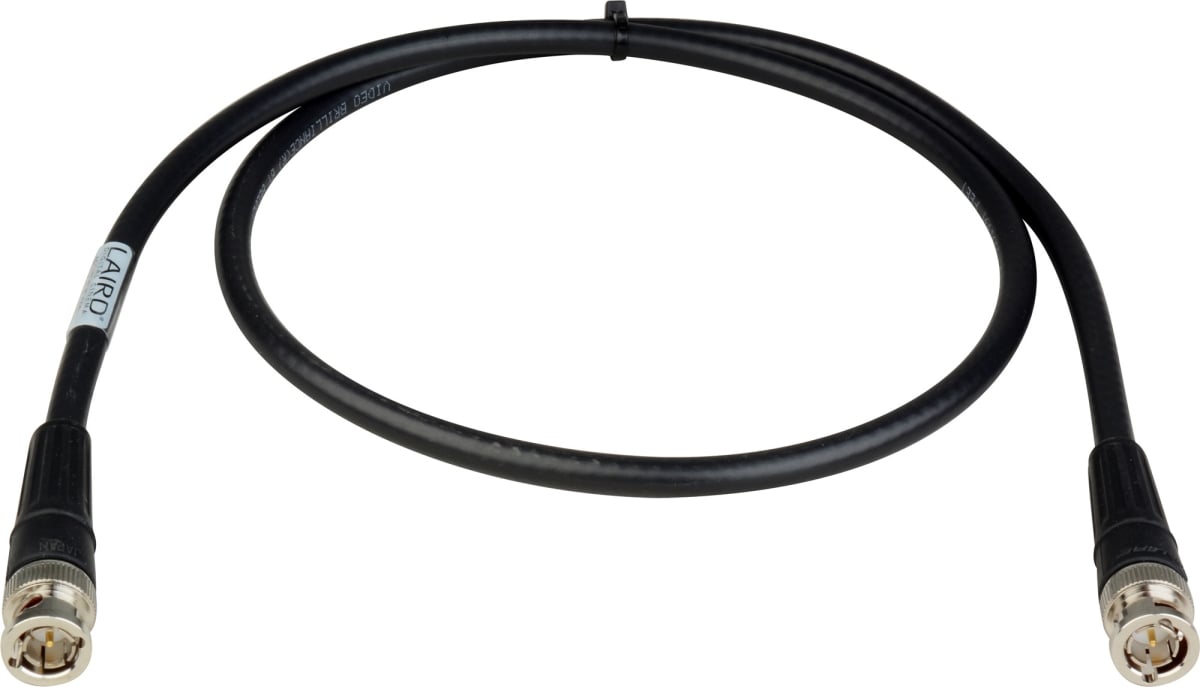 4694R-B-B-LB-003 RG6 4K UHD Single Link BNC Cable, Light Blue - 3 ft.
