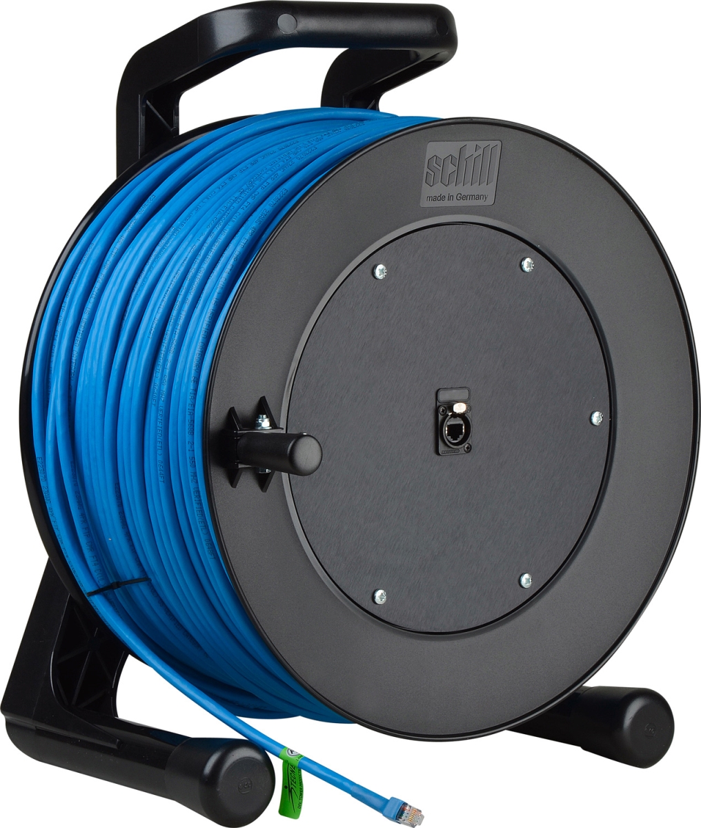 PROREEL-CAT6-328 ProReel Series Shielded Category 6 Integrated Cable Reel with Built in RJ45 Jack in Hub - 328 ft.