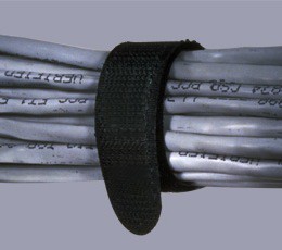 M-11-E20-BK 0.75 x 7 in. Econo Wrap with Cable Tie, Black - Pack of 20