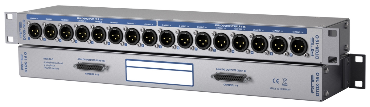 RME-DTOX16O Breakout Panel 16 XLR Outputs to 2 D-Sub Connectors
