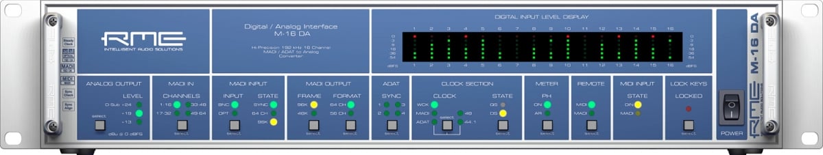 RME-M-16DA 16-Channel High-End Madi & ADAT to Analog Converter