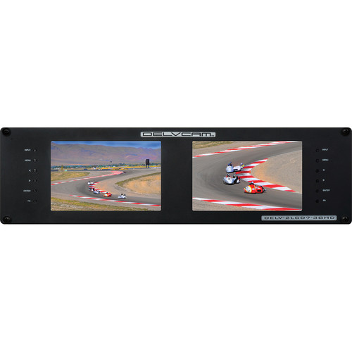Picture of Delvcam Monitor Systems DELV-2LCD7-3GHD Broadcast 3G HD & SD Multiformat Dual 7 in. Rackmount Video Monitor