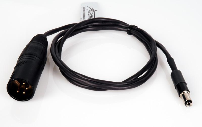DELV-2MM4X Power Cable, 4-Pin XLR Male to 2.1 mm Plug 3 ft.