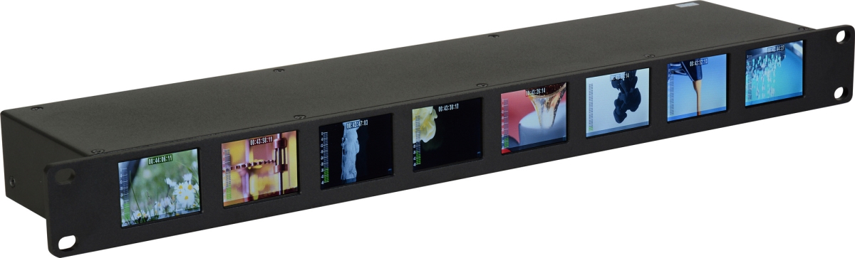 DELV-8LCD-SDI OctoMon 3G-SDI 8-Panel LCD 1RU Rackmount Video Monitor -  Delvcam Monitor Systems