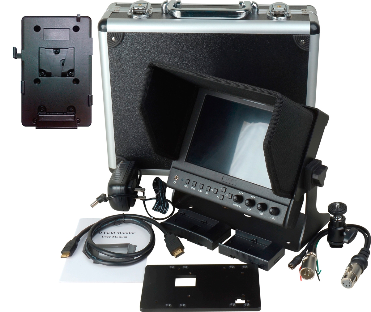 Picture of Delvcam Monitor Systems DELV-WFORM7SDIVM 7in. Camera-Top SDI Monitor with Video Waveform & V-Mount Battery Plate