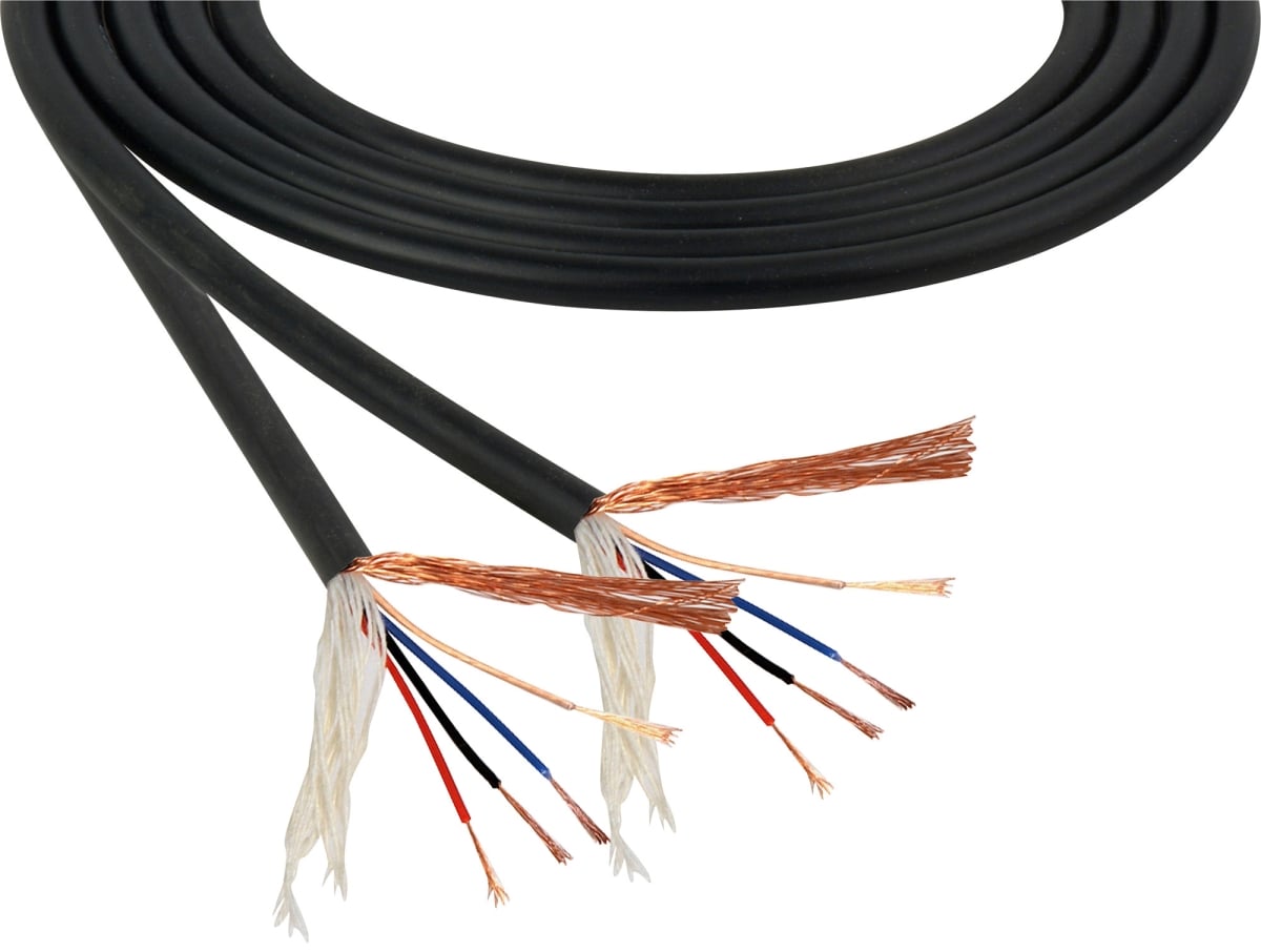 2893-BE 4-Conductor 26AWG Mini-Quad Microphone Cable, Blue