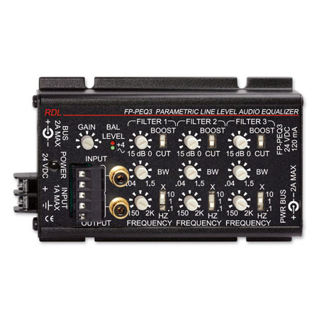 FP-PEQ3 3 Band Parametric Equalizer - Terminal Blocks & RCA Jacks