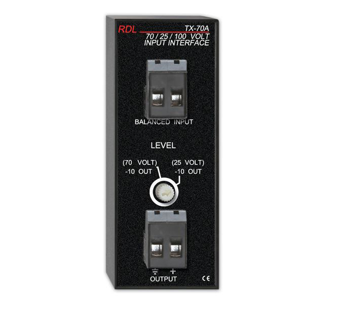 TX-70A 25V, 70V & 100V Speaker Level Input Interface - Unbalanced Line Output