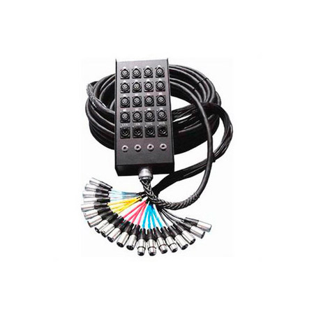 FBS-9F-75 6 x 3 in. 9-Channel Fan-Box Snake Cable with XLR-F Returns - 75 ft.