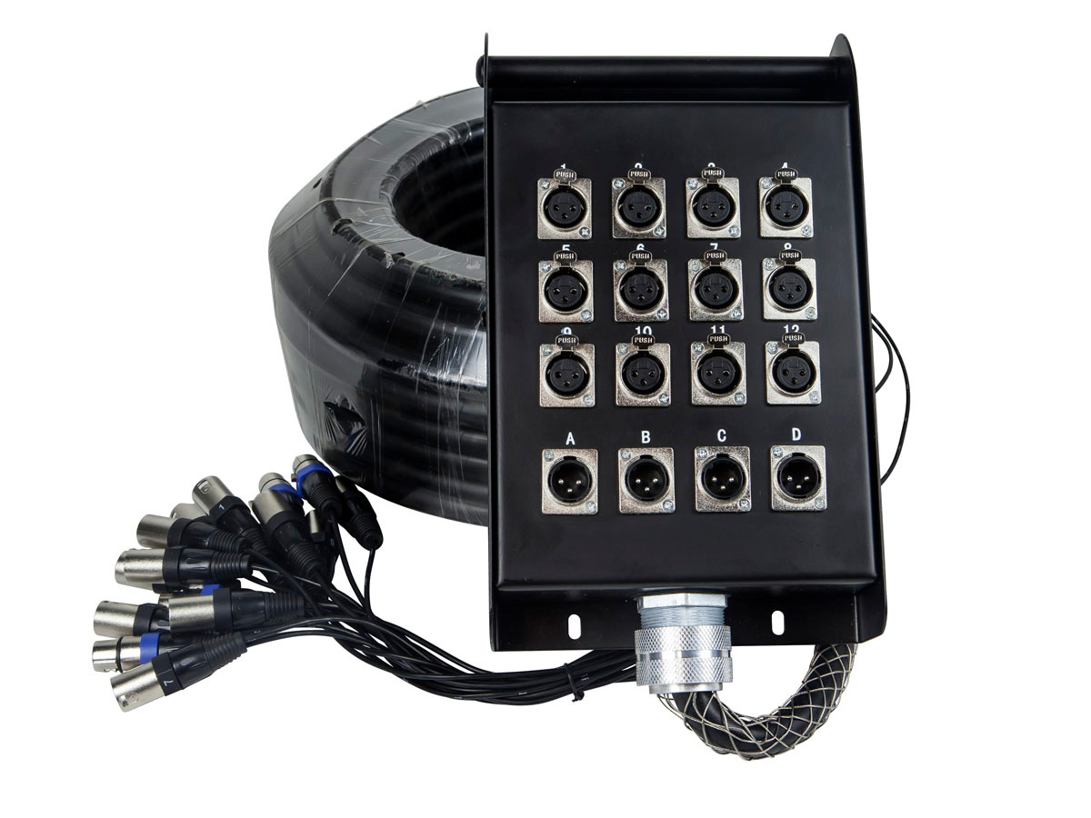 SIG-16F-100 12 x 4 in. 16-Channel Signal Series Snake Cable with XLRF - 100 ft.