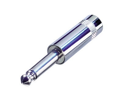 NYS201 2-Pole Mono Plug Short Handle, Nickel & Silver - 0.25 in.