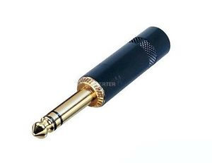 NYS-228BG TRS Plug, Black & Gold - 0.25 in.