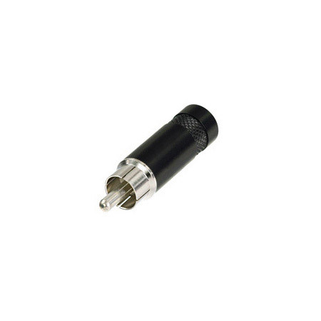 NYS352B Phono Plug with Black Handle & Nickel contacts