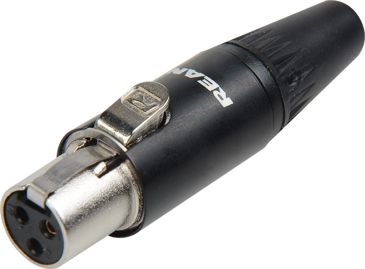 RT3FC-B 3-Pole Female Black & Gold XLR Cable Connector