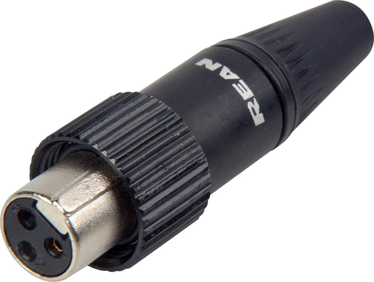 RT3FCT-B Female Screw-Locking 3-Pole Connector - Black & Gold
