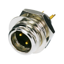 RT3MP 3-Pole Male Black & Gold Chassis XLR Connector