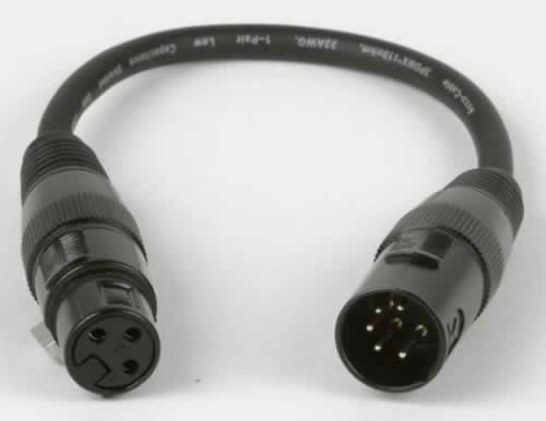 Picture of Accu Cable AC5PM3PFM 5 Pin Male XLR to 3 Pin Female XLR Turnaround
