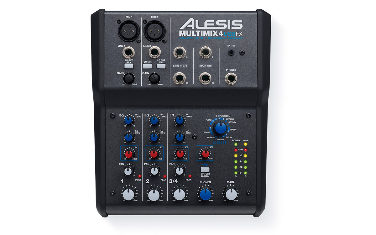 Picture of Alesis ALE-4MMUSBFX MultiMix 4 USB FX 4-Channel Mixer with Effects & USB Audio Interface