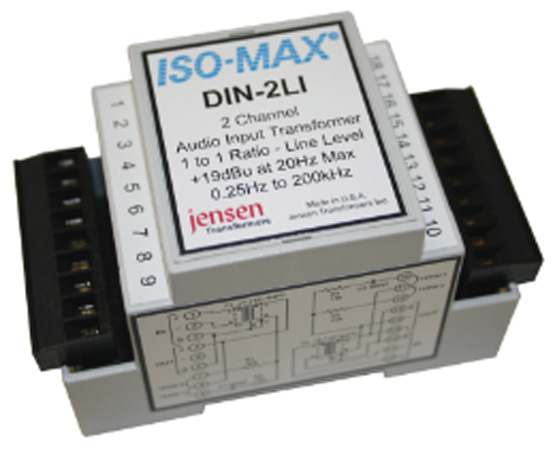 Picture of Jensen Transformers DIN-2LI Dual 10k to 10k 1-1 Line Input Module
