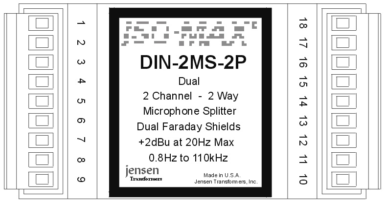 Picture of Jensen Transformers DIN-2MS-2P Transformers Dual Mic Splitter Module