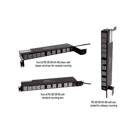 Products  Single 15 amp Multi-Mount Rackmount Power Strip - 20 Outlet