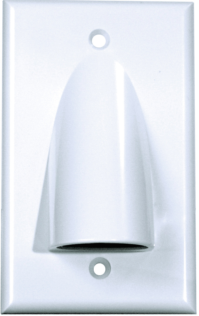 MID-1DAWH Single Gang Bulk Cable Pass Through Plate Decora Insert, White