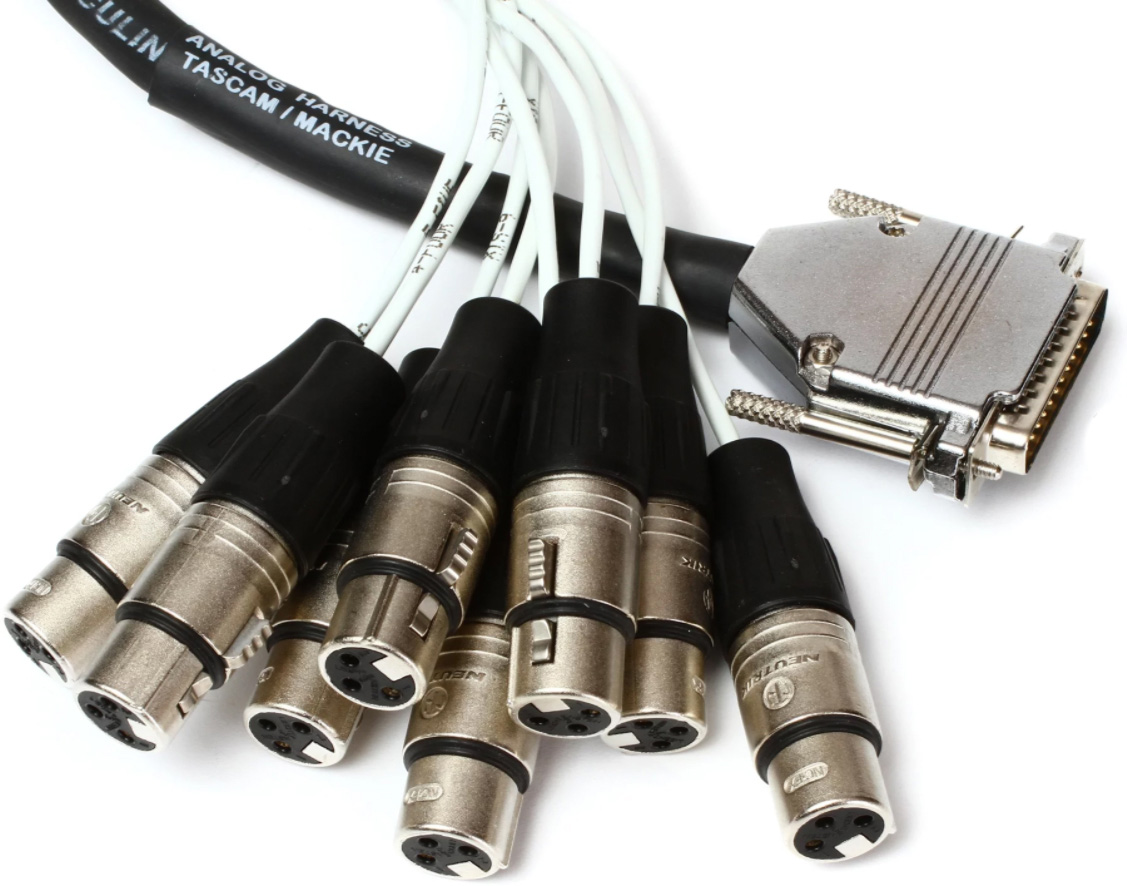 DA88XF-20 Ahenol DB25 Multipin to 8 Neutrik XLR 3-Pin Female Patch Snake Cable - 20 ft.