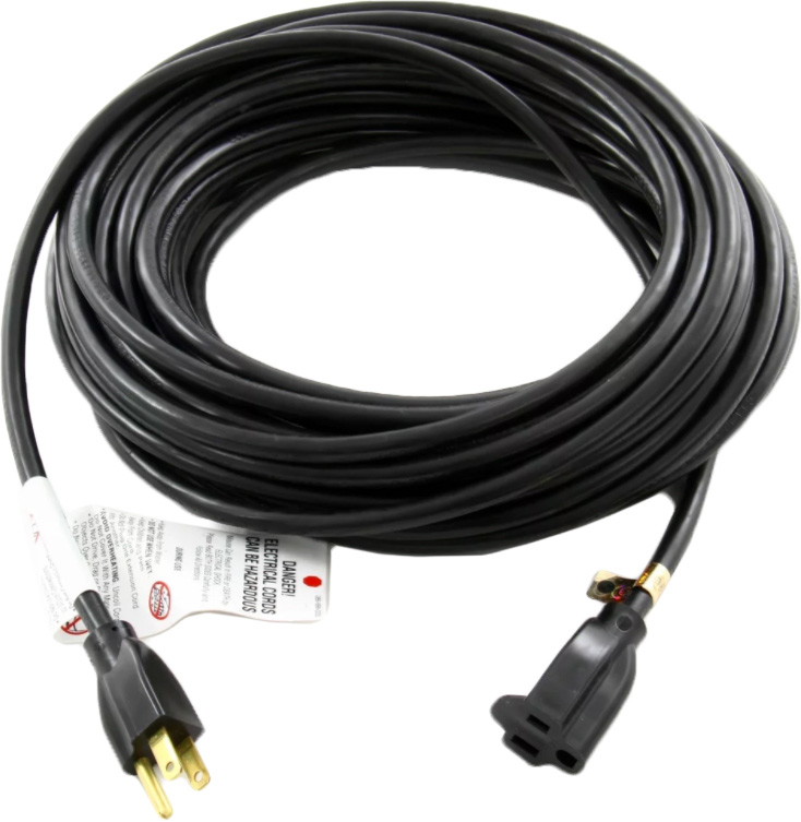 E163-12 Electrical Extension Cord 16 Gauge 3-Conductor, Black - 12 ft.