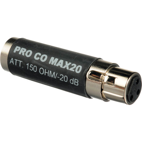 MAX-20 XLRF-XLRM 20dB Sound Inline Pad Adapter