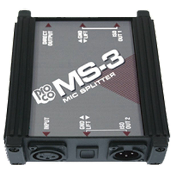 MS3 Sound 3-Way Microphone Splitter Box
