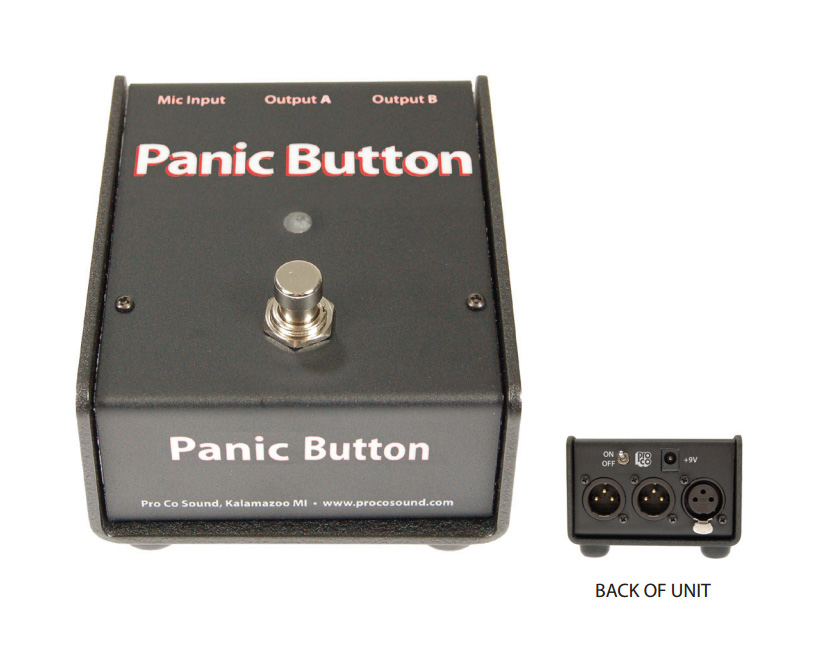 PRC-CDPB Panic Button - Switches Microphone Signal From FOH to Backstage