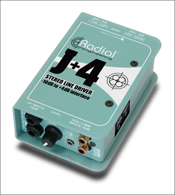 RAD-J4 Plus-4 Stereo 10dB to Plus 4dB Line Driver -  Radial Engineering
