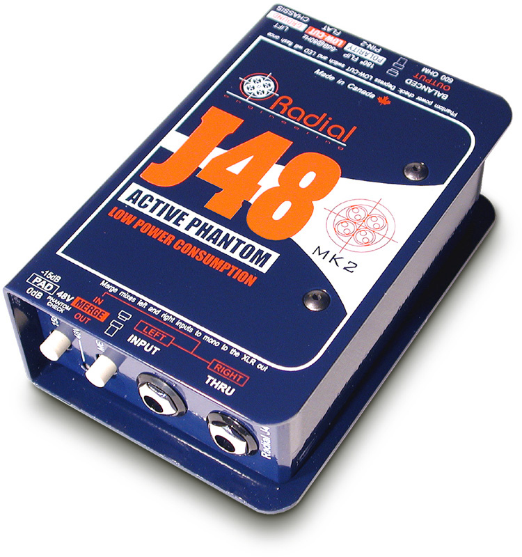 Picture of Radial Engineering RAD-J48 48V Active Phantom Powered Direct Box with Digital Switching Supply