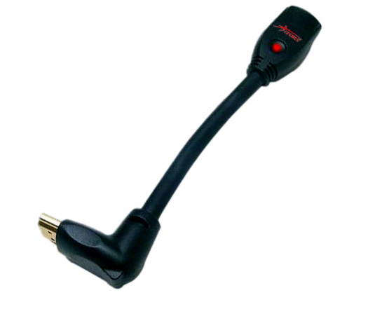 35-718 HDMI Right Angle Male to Female Adapter Cable with Exit to the Top