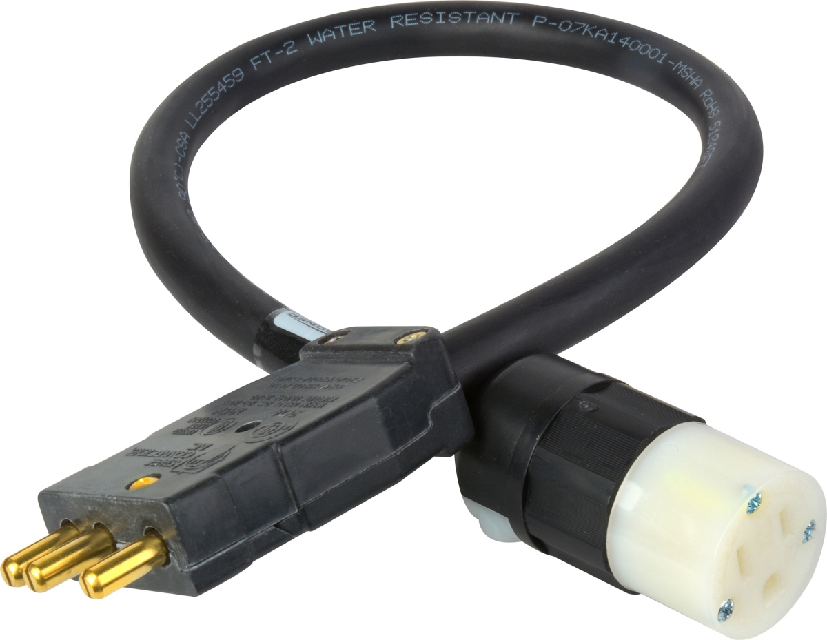 BATE-HUB2 3 Prong AC Female to Male Bates Connector Adapter Cable