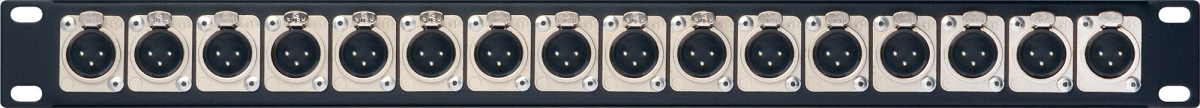 Picture of Connectronics 32XLRM-TB Punched Unloaded 8 Point D-Series XLR Rack Panel - 1 RU