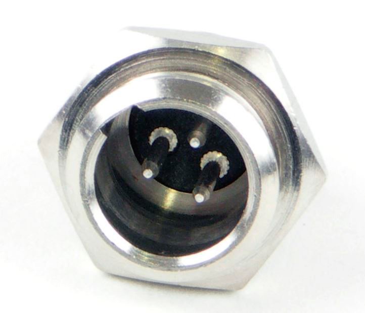 TB3M Tini-QG Mini XLR 3 Pin Male - Circular Panel Mount - Nickel
