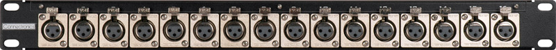 Picture of Connectronics 16CJ-X1F 16 Point 1 RU Flushmount Canare Female XLR-Solder Panel