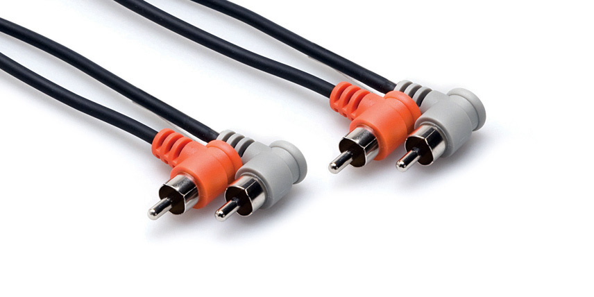 Hosa Technology CRA-201RR Dual RCA Angled to Dual RCA Angled Cable - 3 ft.