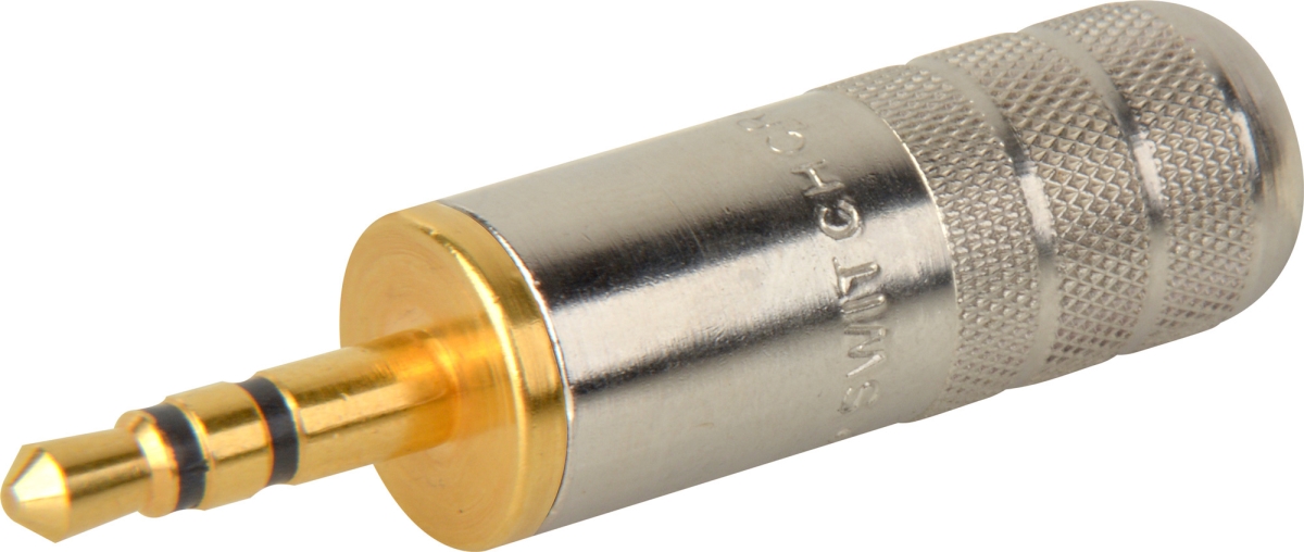 35HDNAUS 3.5 mm Stereo Plug Nickel Handle Gold Finger 0.175 Cable