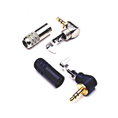 Picture of Switchcraft 35HDRABAU 3.5 mm - 0.12 in. Mini Right Angle Stereo Plug - Black Handle