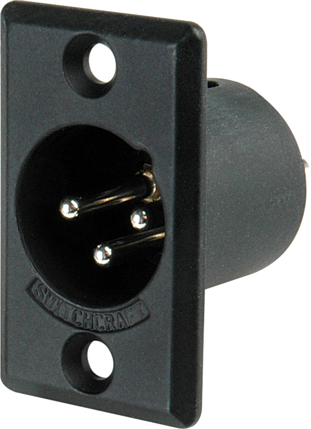 D3MB XLR Male 3-Pin Chassis Mount - Black