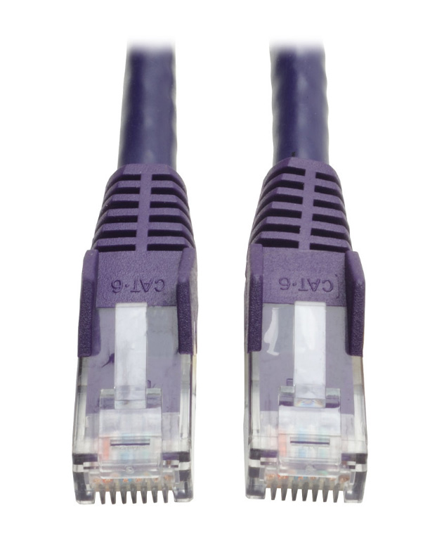 Picture of Tripp Lite N201-150-PU Cat6 Gigabit Snagless Molded Patch Cable RJ45 Male-Male&#44; Purple - 150 ft.
