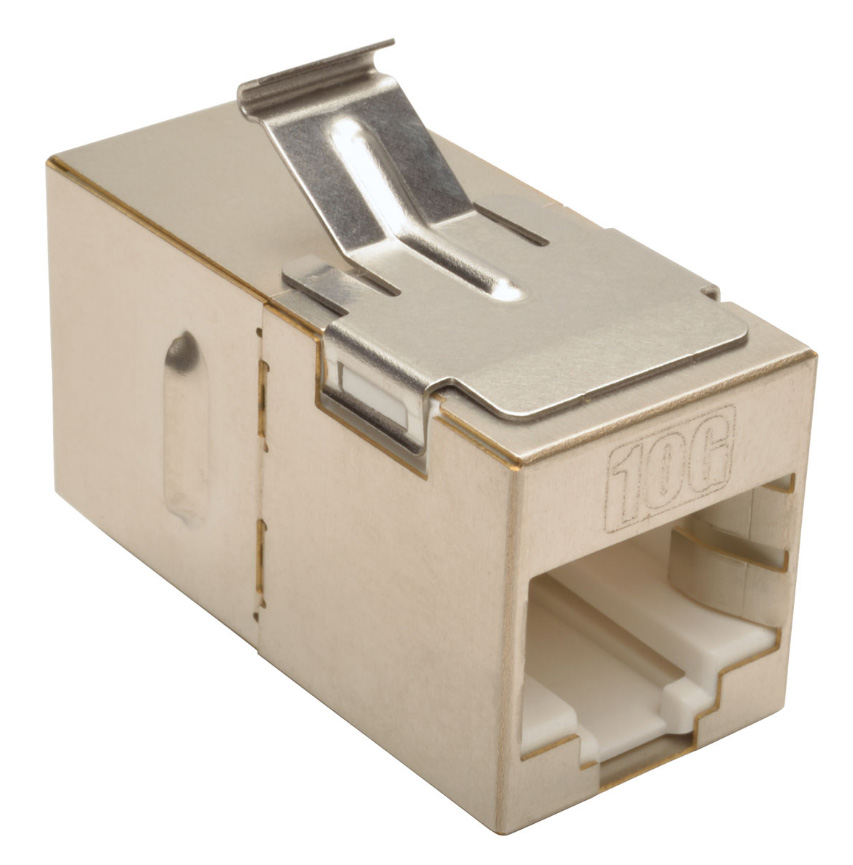 Picture of Tripp Lite N235-001-SH-6A Cat6a Straight-Through Modular Shielded In-Line Snap-In Coupler