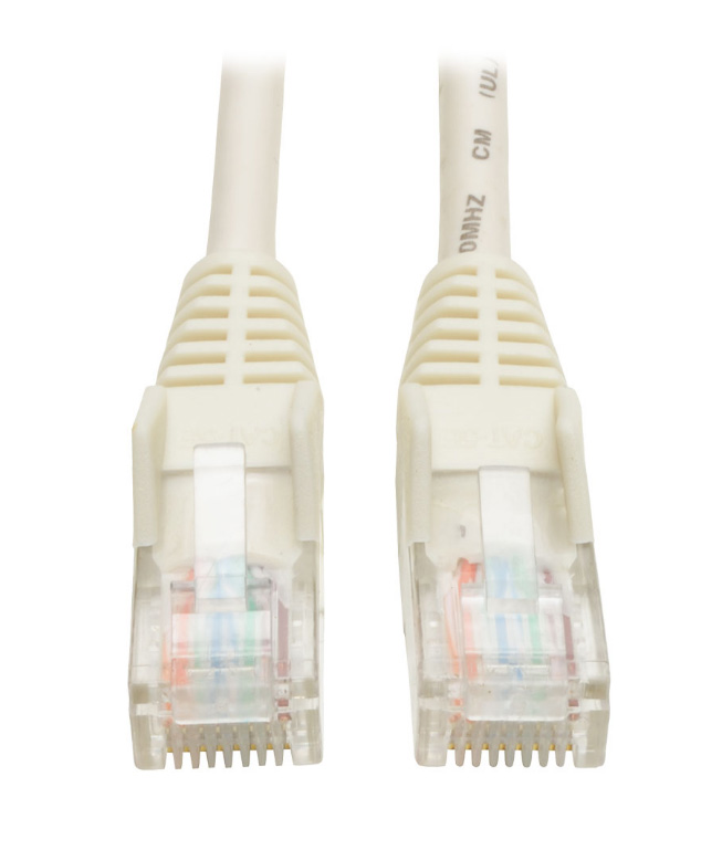 Cat5e 350MHz Snagless Molded RJ45 Male-Male Patch Cable - White - 7 ft.