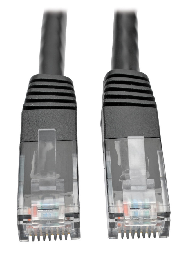 Cat6 Gigabit Molded RJ45 Male-Male Patch Cable, Blue - 1 ft.