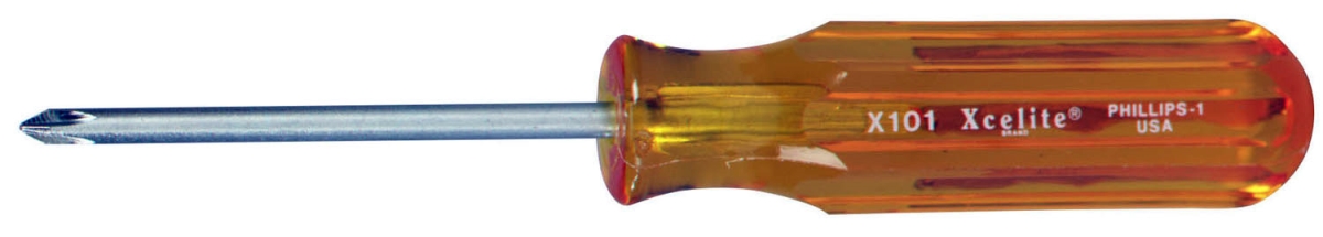 Picture of Xcelite Tools XCL-X101 No. 1 Phillips x 3 in. Round Blade Screwdriver with Amber Handle